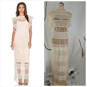 Calahan crochet maxi dress cream
